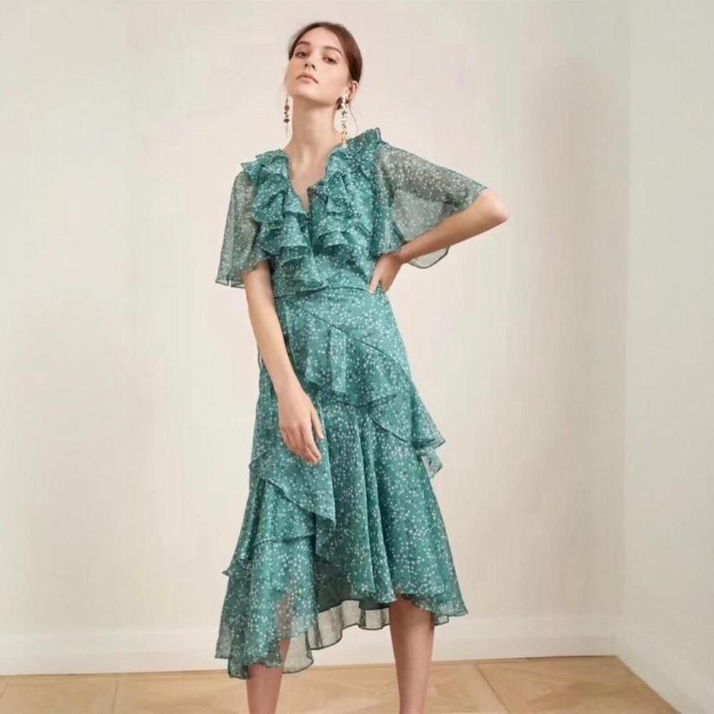 Keepsake Women's Green and Blue Dress - Picture 2 of 5